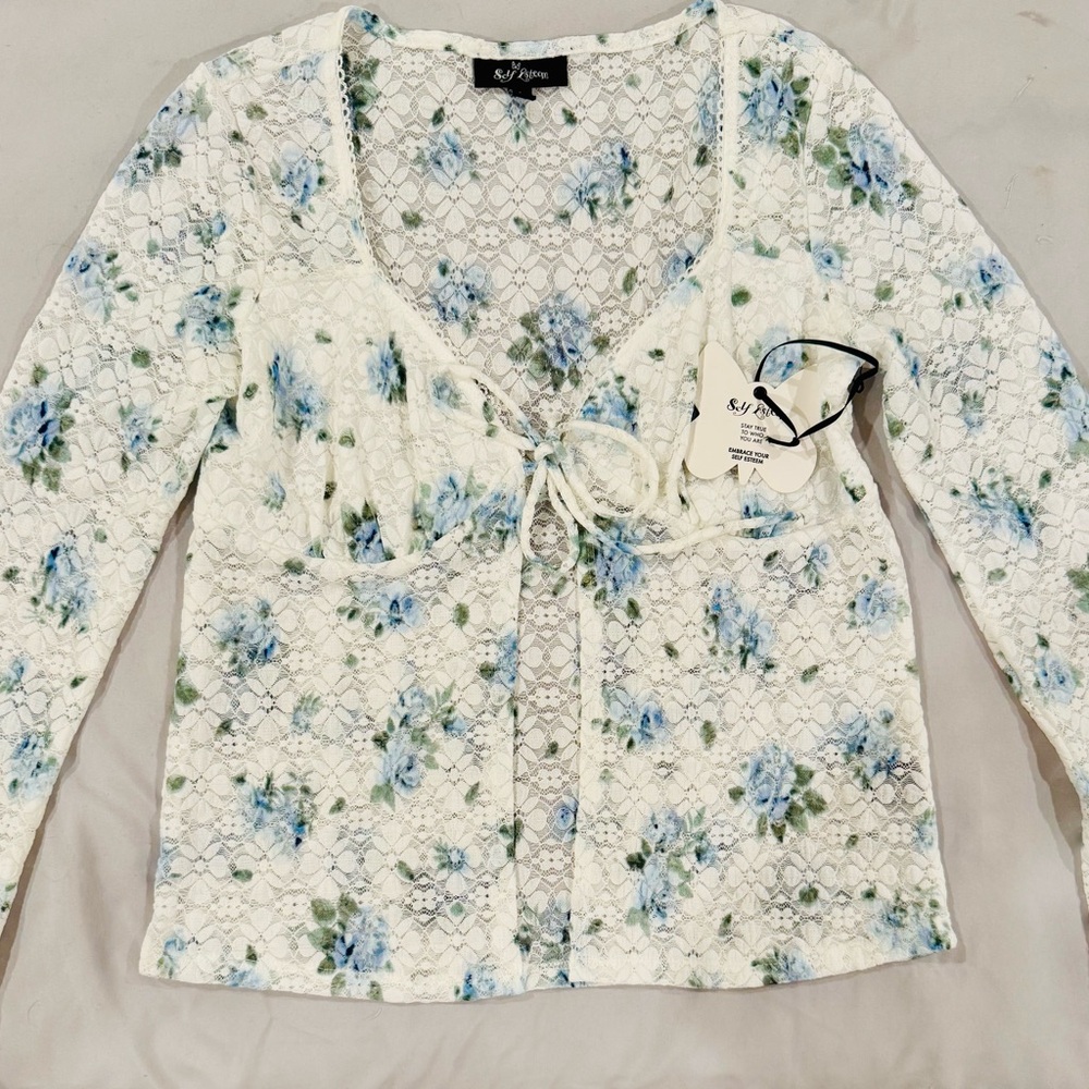 Self Esteem White Lace Detail Top